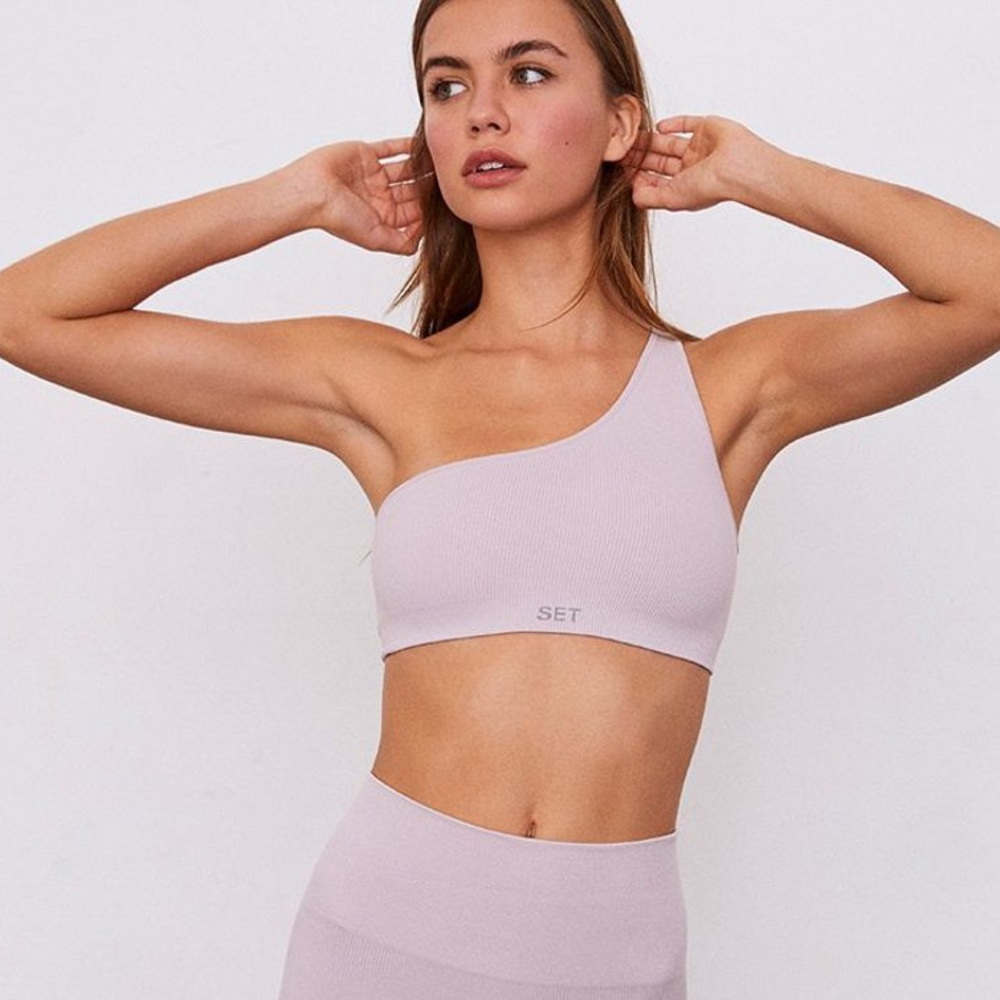 SET Active Sculptflex One Shoulder Bra Ribbed